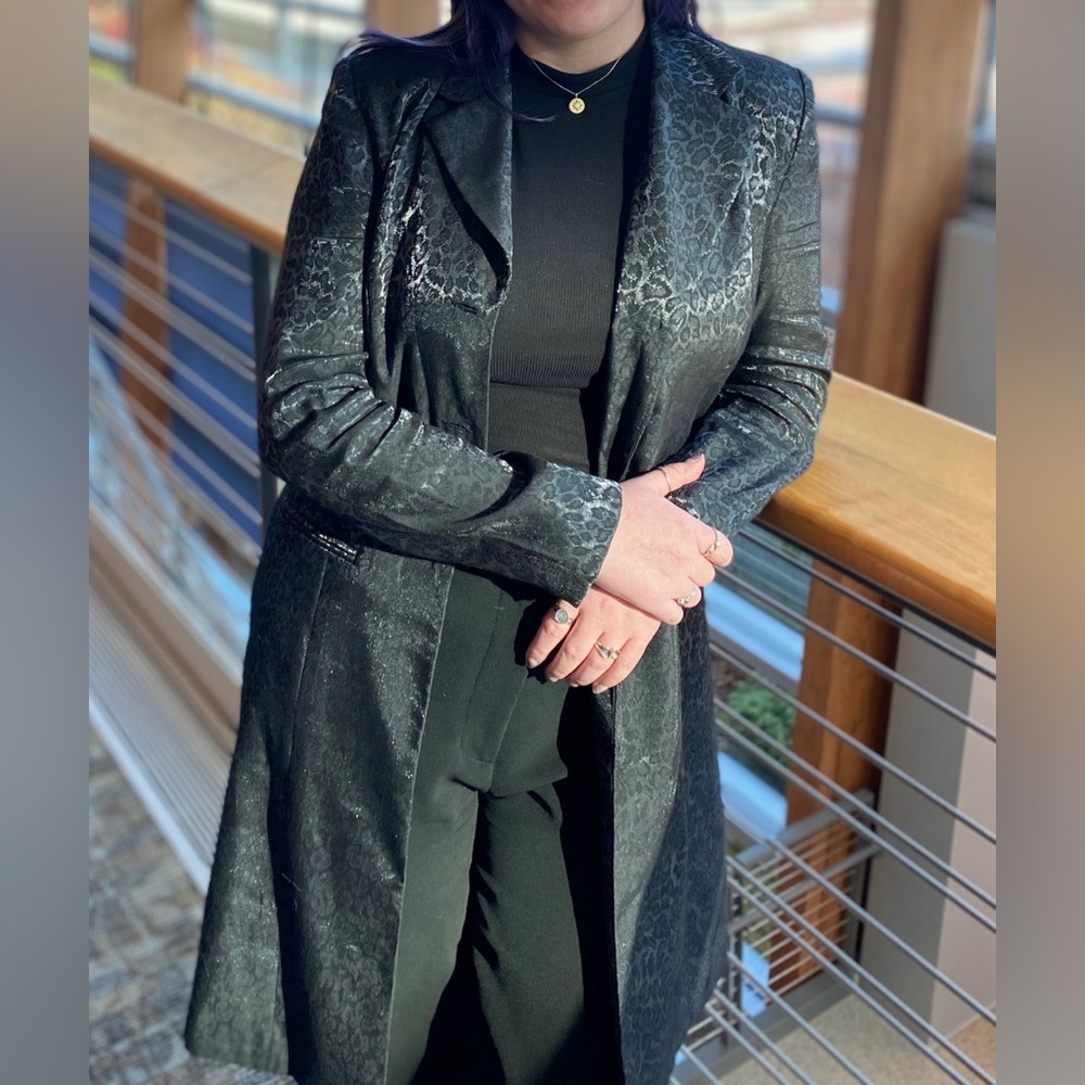 Vintage Black Leopard Print Blazer